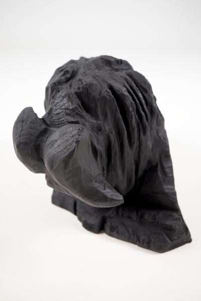  Logniture Taurus Chainsaw Carved Burnt Oak Bull Sculpture