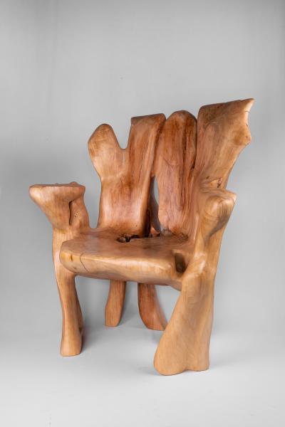  Logniture Veles Wooden Armchair Carved From Single Piece Of Wood Functional Sculpture