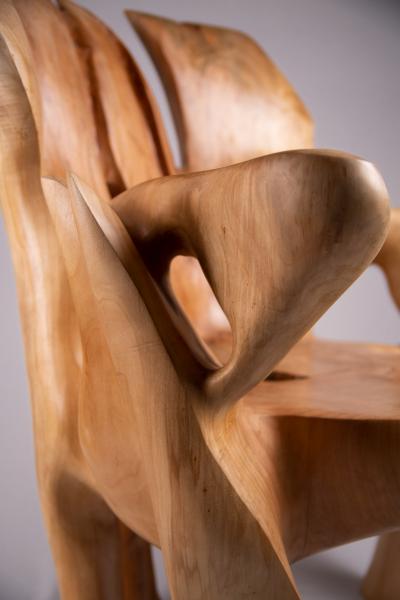  Logniture Veles Wooden Armchair Carved From Single Piece Of Wood Functional Sculpture