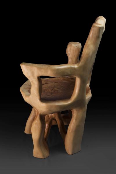  Logniture Veles Wooden Armchair Carved From Single Piece of Wood Functional Sculpture
