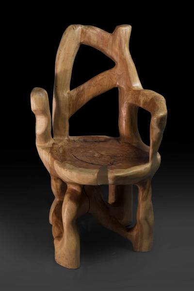  Logniture Veles Wooden Armchair Carved From Single Piece of Wood Functional Sculpture