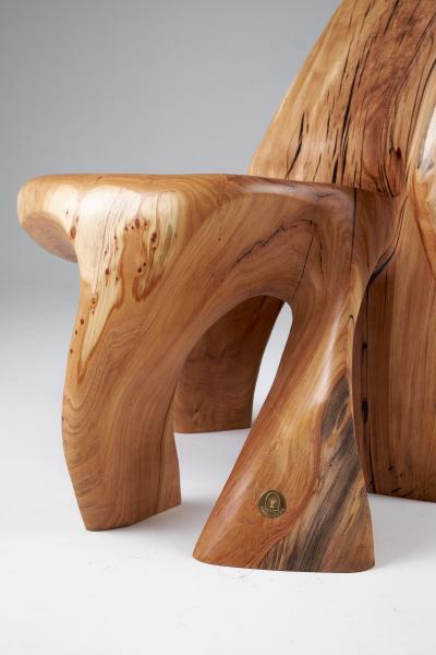 Logniture Veles Wooden Lounge Chair Carved From Single Piece of Wood Logniture