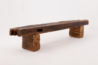  Logniture XXL Reclaimed Oak Wood Brutalist Bench Natural and Eco Friendly Logniture