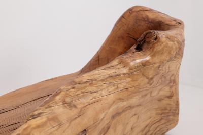  Logniture XXL Solid Carved Wood Bench With Raw Organic Form Indoor Outdoor Logniture