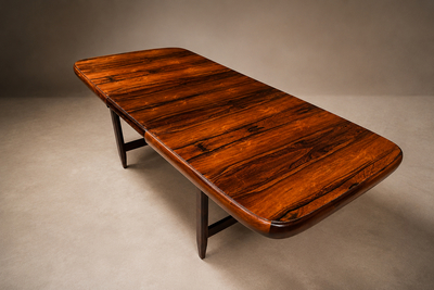  Loher Brazilian Mid Century Modern Extendable Dining Table in Rosewood Loher 1960s