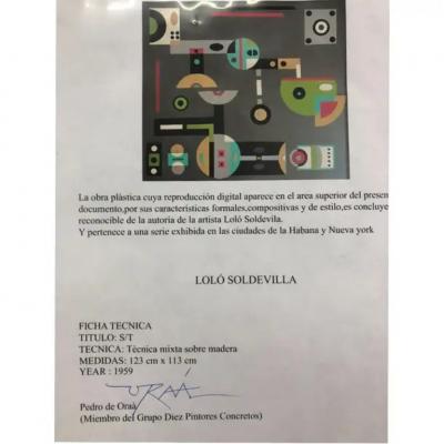  Lol Soldevilla Lol Soldevilla Oil on Wood Untitled Signed and Dated 1959