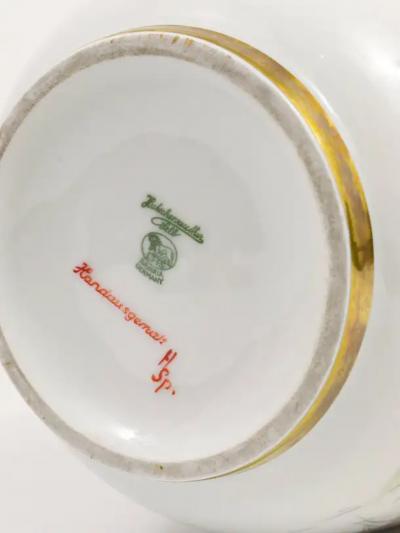  Lorenz Hutschenreuther Huge Hutschenreuther Handpainted Midcentury Porcelain Vase Selb Germany 1950s