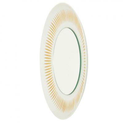  Lorenz Hutschenreuther Hutschenreuther Mirror Porcelain Sunburst Gold White Signed