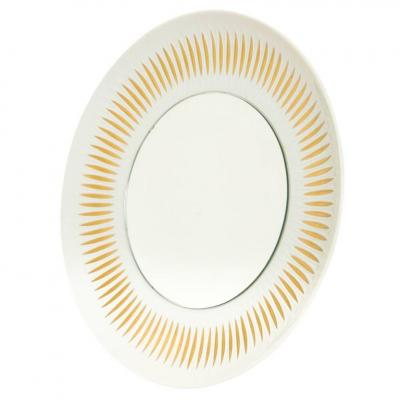  Lorenz Hutschenreuther Hutschenreuther Mirror Porcelain Sunburst Gold White Signed