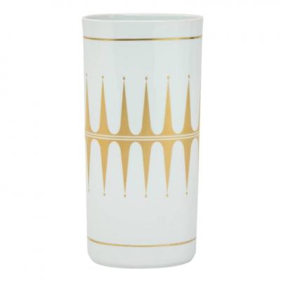 Lorenz Hutschenreuther Hutschenreuther Vase Porcelain White Gold Signed