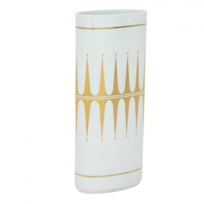 Lorenz Hutschenreuther Hutschenreuther Vase Porcelain White Gold Signed