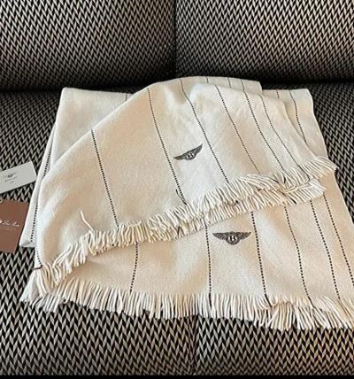  Loro Piana Bentley Home England Loro Piana Italy Cashmere Throw with Fringe