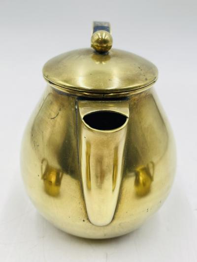  Los Castillo 1950s Los Castillo Taxco Brass Stone Inlaid Tea Set Mexican Modernism