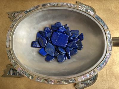  Los Castillo Brass and Abalone Shell Turtle Sculpture Platter