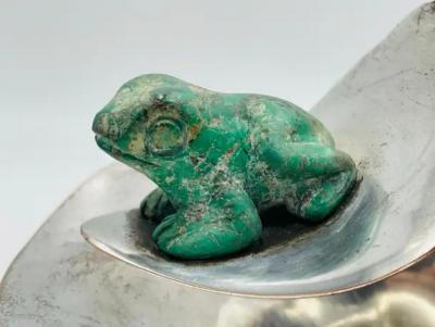  Los Castillo Copper Silver Stone Pitcher by Los Castillo Mexico 1960s Signed 