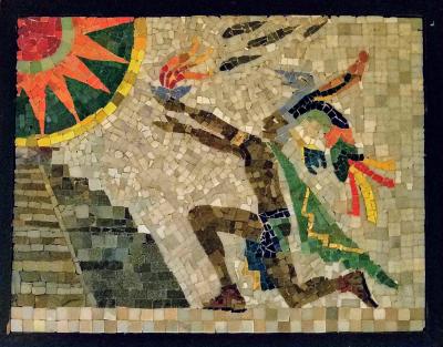  Los Castillo Los Castillo Studio Mosaic Mayan Priest Chichen Itza Mexico 1950s