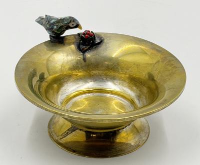  Los Castillo Los Castillo Taxco Brass Abalone Bird Bowl Mexican Modernist 1960s