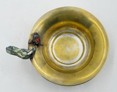 Los Castillo Los Castillo Taxco Brass Abalone Bird Bowl Mexican Modernist 1960s