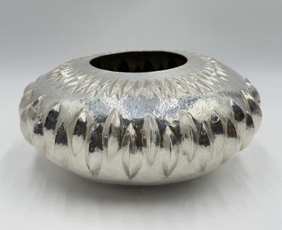  Los Castillo Los Castillo Taxco Mexican Modernist Silver Plate Copper Sculptural Bowl