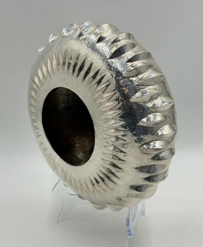  Los Castillo Los Castillo Taxco Mexican Modernist Silver Plate Copper Sculptural Bowl