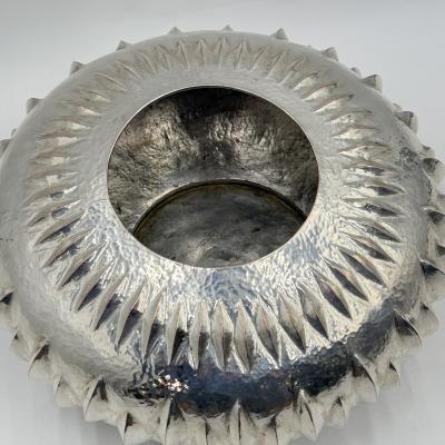  Los Castillo Los Castillo Taxco Mexican Modernist Silver Plate Copper Sculptural Bowl