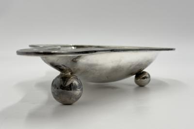  Los Castillo Los Castillo Taxco Modernist Silver Plate Malachite Lapis Centerpiece Bowl