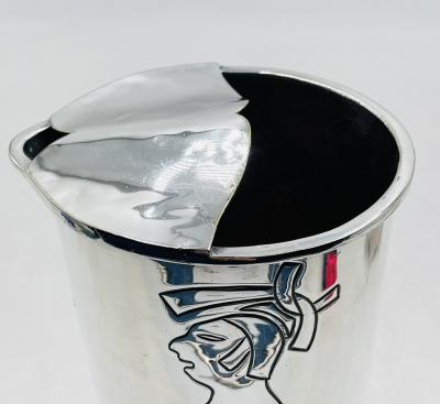  Los Castillo Los Castillo Taxco Silver Plate Aztec Figural Cocktail Pitcher Mexico 1960s
