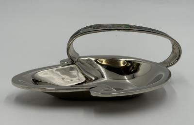  Los Castillo Los Castillo Taxco Silver Plate Malachite Lapis Catchall Dish Mexico 1960s