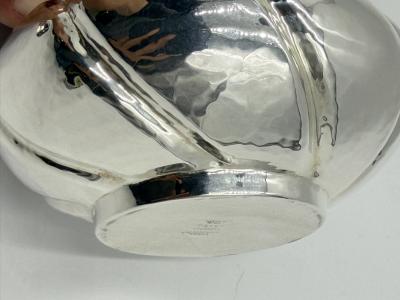  Los Castillo Los Castillo Taxco Silver Plate Malachite Lidded Bowl Mexican Modernism
