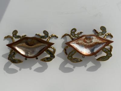 Los Castillo Mexican Brass and Abalone Crab Family Serving Dish