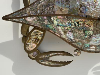 Los Castillo Mexican Brass and Abalone Crab Family Serving Dish