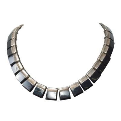  Los Castillo Mexican Modernist Choker Silver Onyx TAXCO After Los Castillo