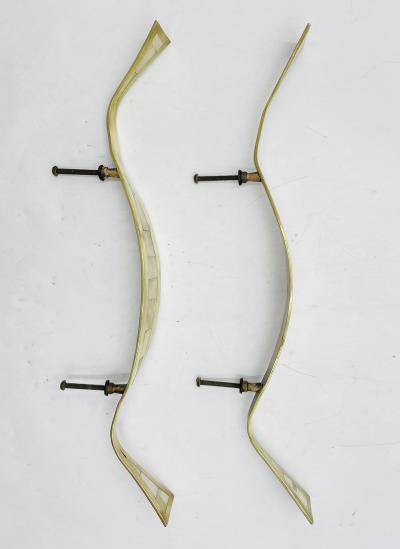  Los Castillo Pair of Large Door Handles in Brass Mother of Pearl by Los Castillo Mexican