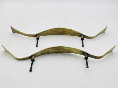  Los Castillo Pair of Large Door Handles in Brass Mother of Pearl by Los Castillo Mexican