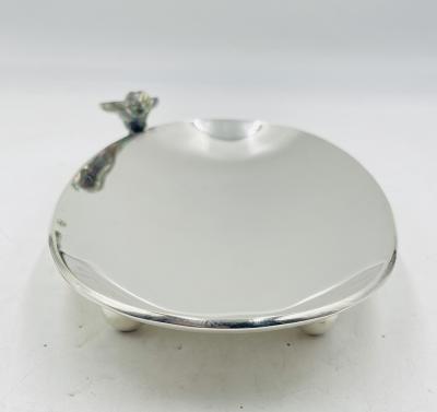  Los Castillo Vintage Footed Tray with Abalone Bird by Los Castillo Mexican Modernism
