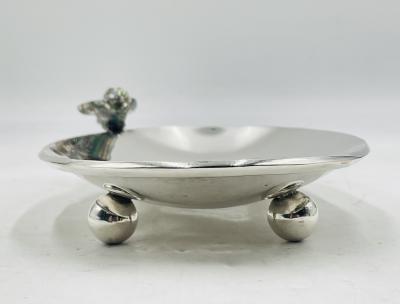  Los Castillo Vintage Footed Tray with Abalone Bird by Los Castillo Mexican Modernism