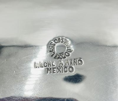  Los Castillo Vintage Footed Tray with Abalone Bird by Los Castillo Mexican Modernism