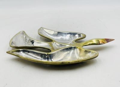  Los Castillo Vintage Los Castillo Taxco Silver Brass Dish Unique Mexican Silversmithing