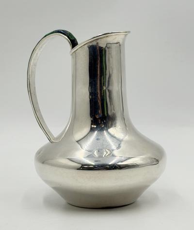  Los Castillo Vintage Los Castillo Taxco Silver Plate Malachite Lapis Lazuli Water Pitcher