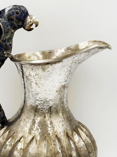  Los Castillos Overscale Los Castillos Silver plate Lapis Lazuli Parrot Pitcher
