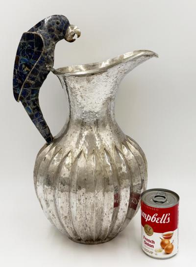  Los Castillos Overscale Los Castillos Silver plate Lapis Lazuli Parrot Pitcher