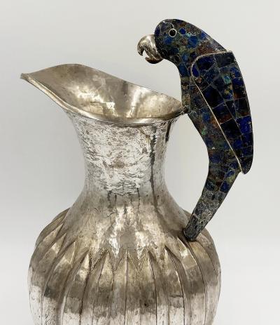  Los Castillos Overscale Los Castillos Silver plate Lapis Lazuli Parrot Pitcher