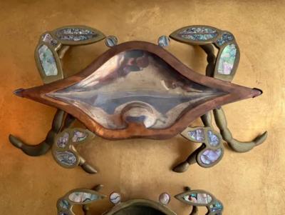  Los Castillos Pair of Brass Crab Sculptures