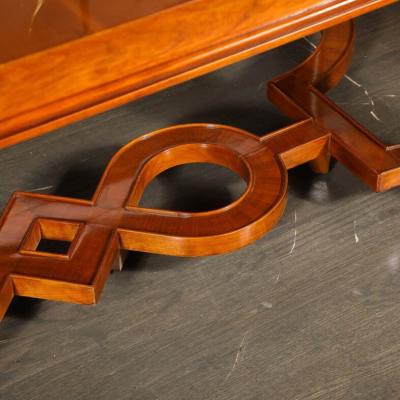  Lotus Arts De Vivre Art Deco Directoire Style Book Matched Walnut Dining Table from LArt De Vivre