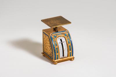  Louis C Tiffany Furnaces Inc Blue Art Deco Postage Scale