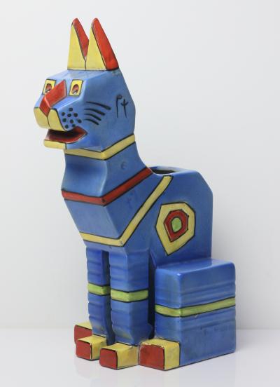  Louis Wain Cubist Ceramic Sculpture of Cat by Louis Wain 1914 England