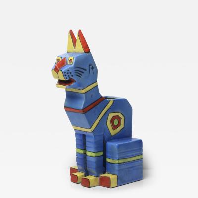  Louis Wain Cubist Ceramic Sculpture of Cat by Louis Wain 1914 England