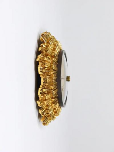  Lufft Lufft Sunburst Golden Brass Wall Weather Station Barometer Thermometer 1950s