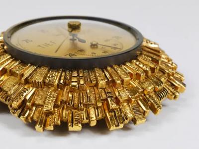  Lufft Lufft Sunburst Golden Brass Wall Weather Station Barometer Thermometer 1950s