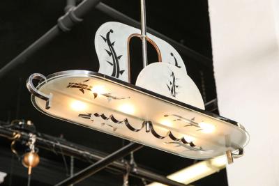  Luigi Brusotti Art Deco Chandelier Made in Italy by Luigi Brusotti